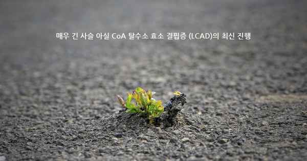 매우 긴 사슬 아실 CoA 탈수소 효소 결핍증 (LCAD)의 최신 진행