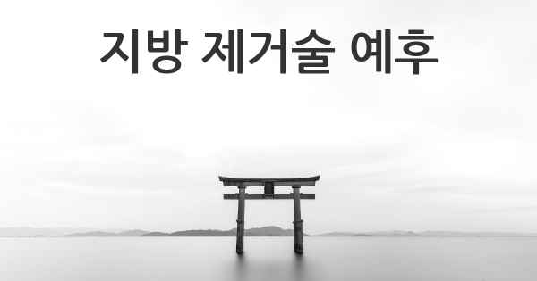 지방 제거술 예후