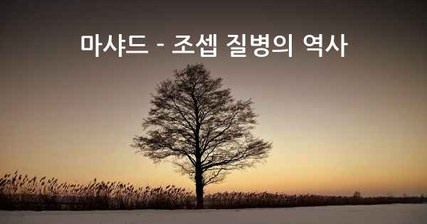 마샤드 - 조셉 질병의 역사