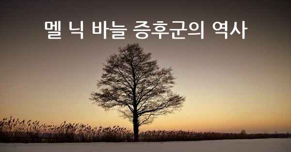 멜 닉 바늘 증후군의 역사