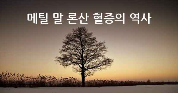 메틸 말 론산 혈증의 역사