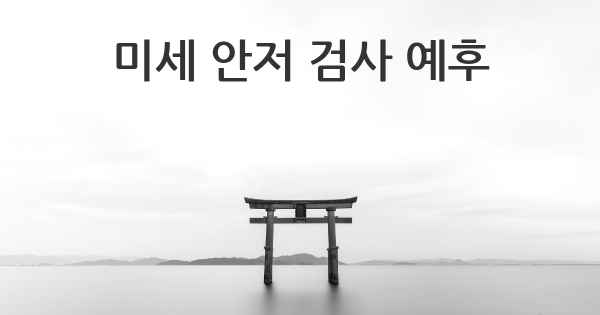 미세 안저 검사 예후