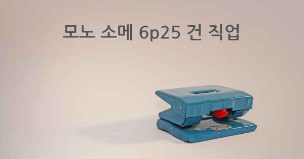 모노 소메 6p25 건 직업