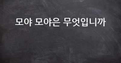 모야 모야은 무엇입니까