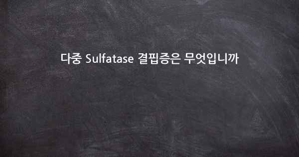 다중 Sulfatase 결핍증은 무엇입니까