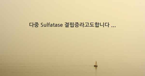 다중 Sulfatase 결핍증라고도합니다 ...