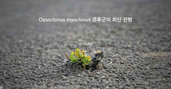 Opsoclonus myoclonus 증후군의 최신 진행