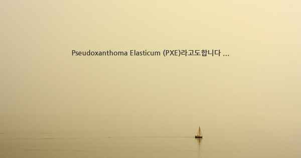 Pseudoxanthoma Elasticum (PXE)라고도합니다 ...