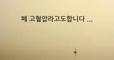 폐 고혈압라고도합니다 ...