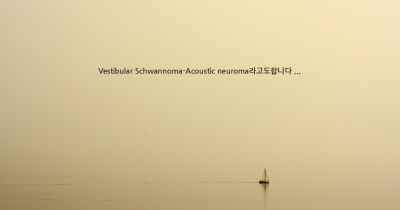 Vestibular Schwannoma-Acoustic neuroma라고도합니다 ...