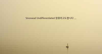 Sinonasal Undifferentiated 암종라고도합니다 ...