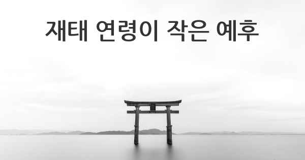 재태 연령이 작은 예후