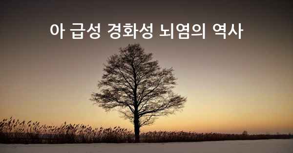 아 급성 경화성 뇌염의 역사