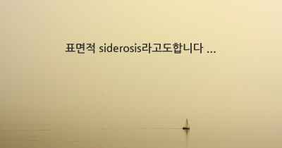 표면적 siderosis라고도합니다 ...
