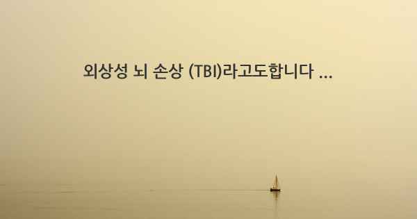 외상성 뇌 손상 (TBI)라고도합니다 ...