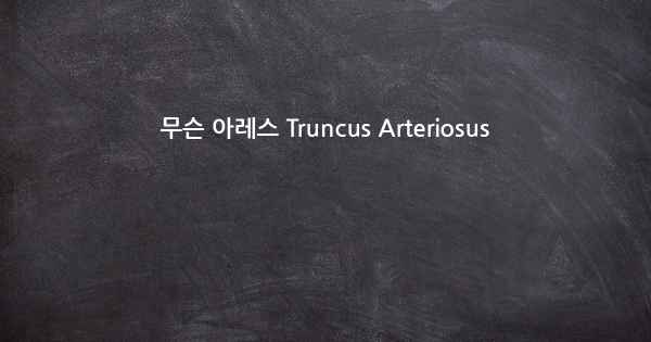 무슨 아레스 Truncus Arteriosus