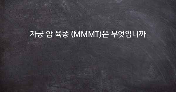 자궁 암 육종 (MMMT)은 무엇입니까