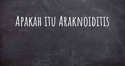 Apakah itu Araknoiditis