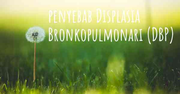 penyebab Displasia Bronkopulmonari (DBP)