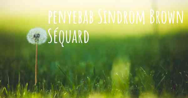 penyebab Sindrom Brown Séquard