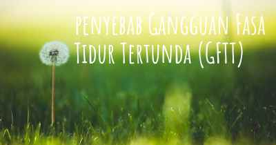 penyebab Gangguan Fasa Tidur Tertunda (GFTT)