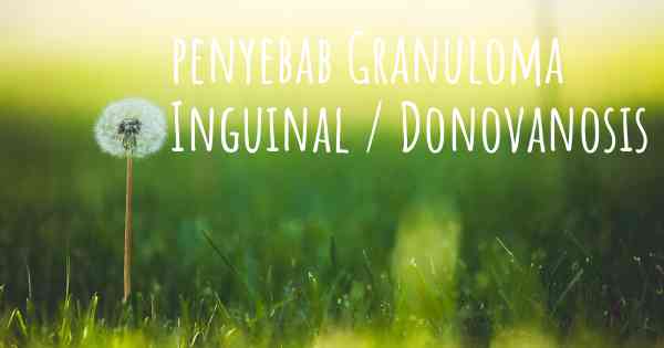 penyebab Granuloma Inguinal / Donovanosis