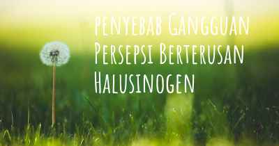 penyebab Gangguan Persepsi Berterusan Halusinogen