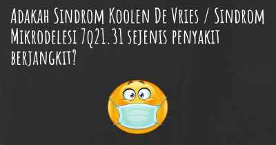 Adakah Sindrom Koolen De Vries / Sindrom Mikrodelesi 7q21.31 sejenis penyakit berjangkit?
