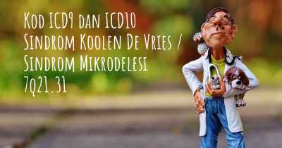 Kod ICD9 dan ICD10 Sindrom Koolen De Vries / Sindrom Mikrodelesi 7q21.31