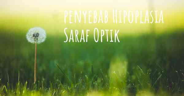 penyebab Hipoplasia Saraf Optik