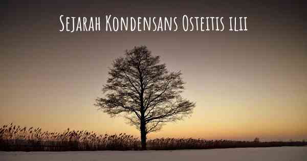 Sejarah Kondensans Osteitis ilii