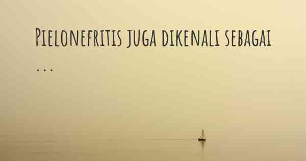 Pielonefritis juga dikenali sebagai ...