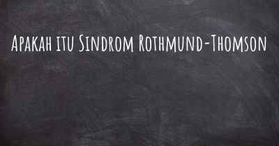 Apakah itu Sindrom Rothmund-Thomson