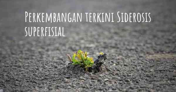 Perkembangan terkini Siderosis superfisial