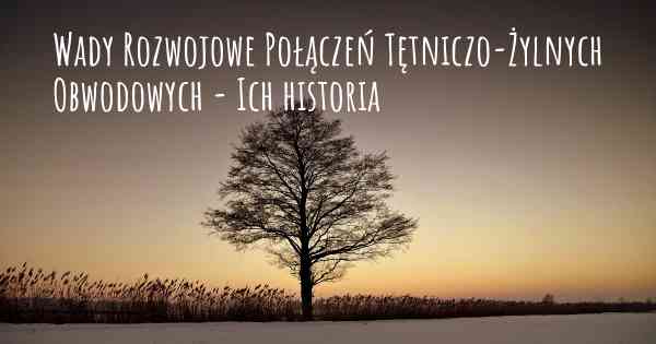 Wady Rozwojowe Połączeń Tętniczo-Żylnych Obwodowych - Ich historia