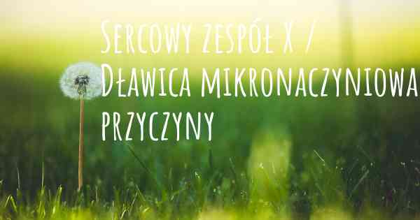 Sercowy zespół X / Dławica mikronaczyniowa przyczyny