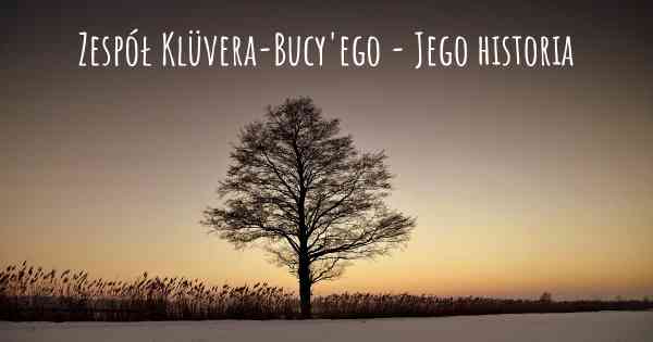 Zespół Klüvera-Bucy'ego - Jego historia