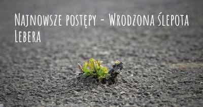 Najnowsze postępy - Wrodzona ślepota Lebera