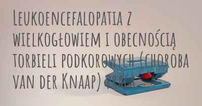 Leukoencefalopatia z wielkogłowiem i obecnością torbieli podkorowych (choroba van der Knaap) praca