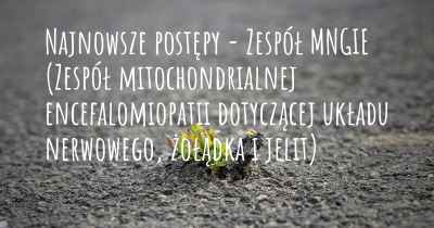 Najnowsze postępy - Zespół MNGIE (Zespół mitochondrialnej encefalomiopatii dotyczącej układu nerwowego, żołądka i jelit)