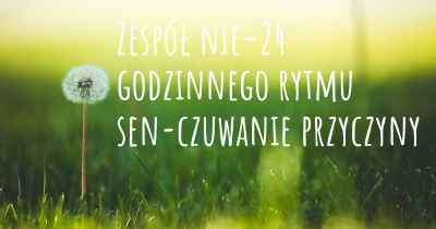 Zespół nie-24 godzinnego rytmu sen-czuwanie przyczyny