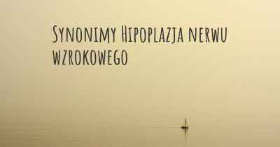 Synonimy Hipoplazja nerwu wzrokowego