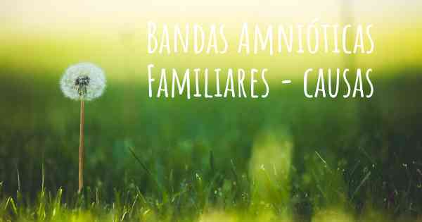 Bandas Amnióticas Familiares - causas