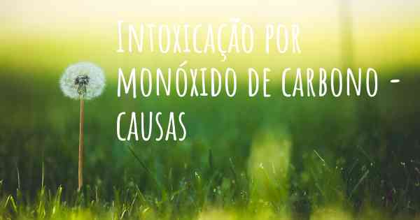 Intoxicação por monóxido de carbono - causas