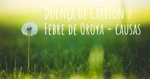 Doença de Carrión / Febre de Oroya - causas