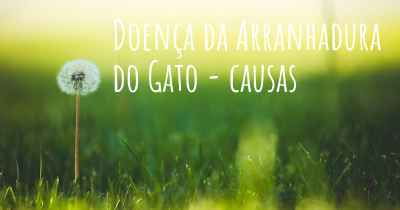 Doença da Arranhadura do Gato - causas
