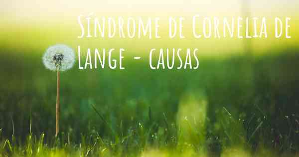 Síndrome de Cornelia de Lange - causas