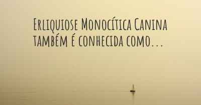 Erliquiose Monocítica Canina também é conhecida como...