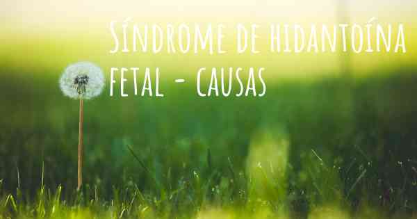 Síndrome de hidantoína fetal - causas