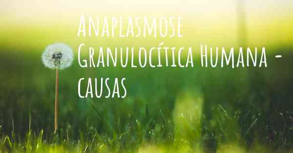 Anaplasmose Granulocítica Humana - causas